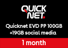 Quicknet EVD PP - 100GB + 19GB social media for 1 month