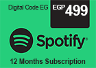 Spotify 12 Months Subscription 499 EGP Digital Code (Egypt Store)